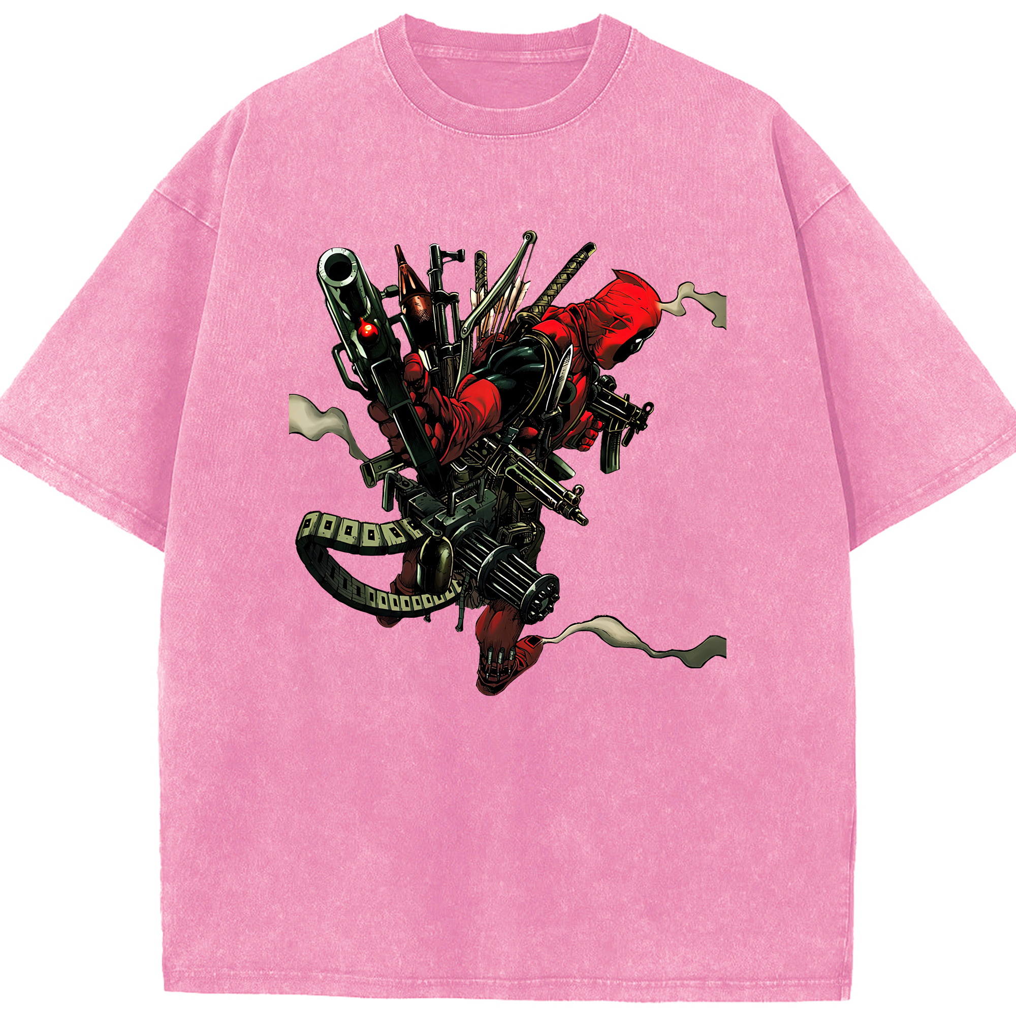 （画像用） Deadpool デッドプール 綿100% ヴィンテージ風 半袖Tシャツ（フロントプリント）